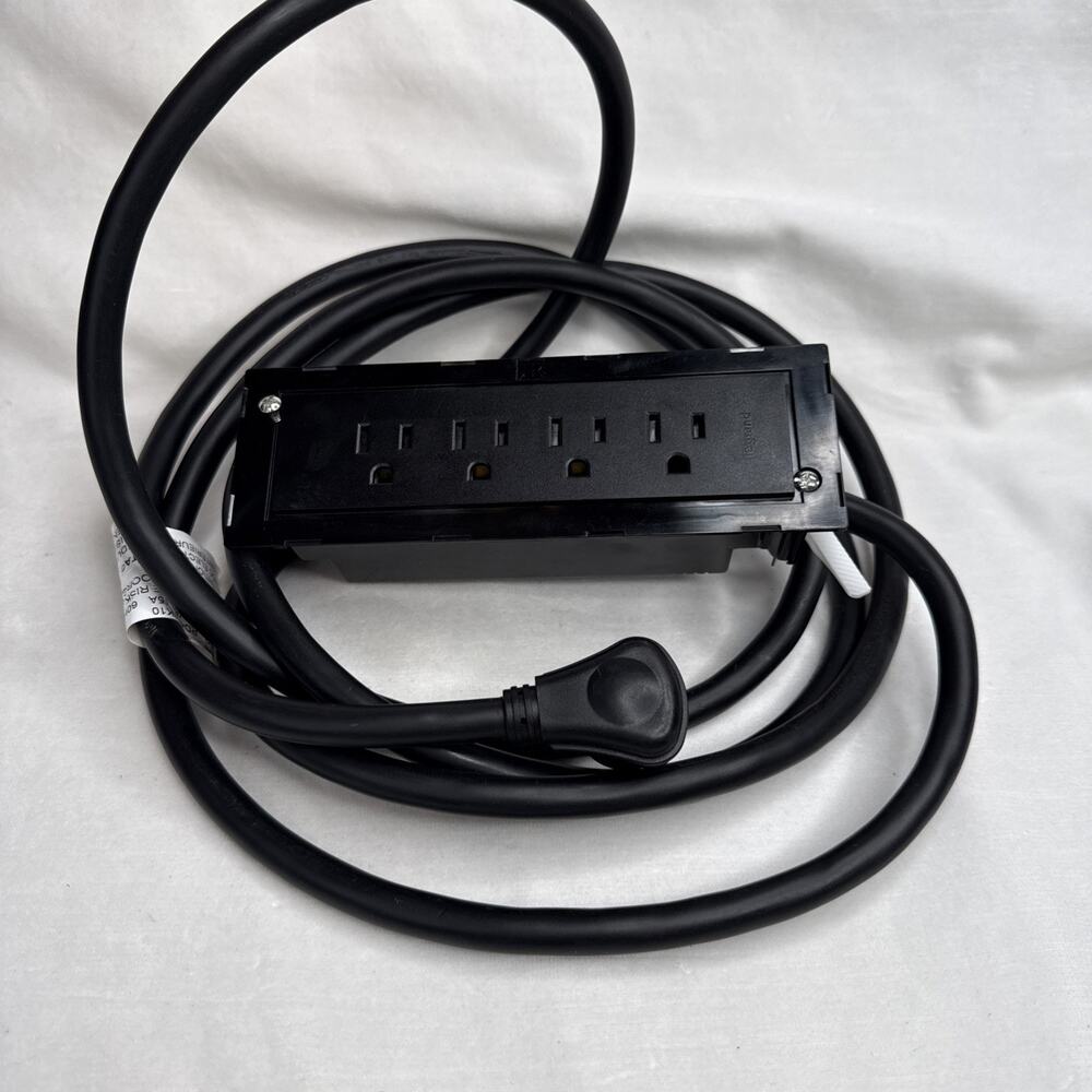 Legrand Furniture Radiant Wiremold recessed outlets 4 Outlets, 10 Ft cord Black
